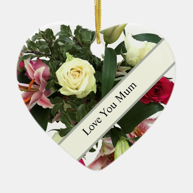 Adorno De Cerámica Bouquet del Día de la Madre (Frente)