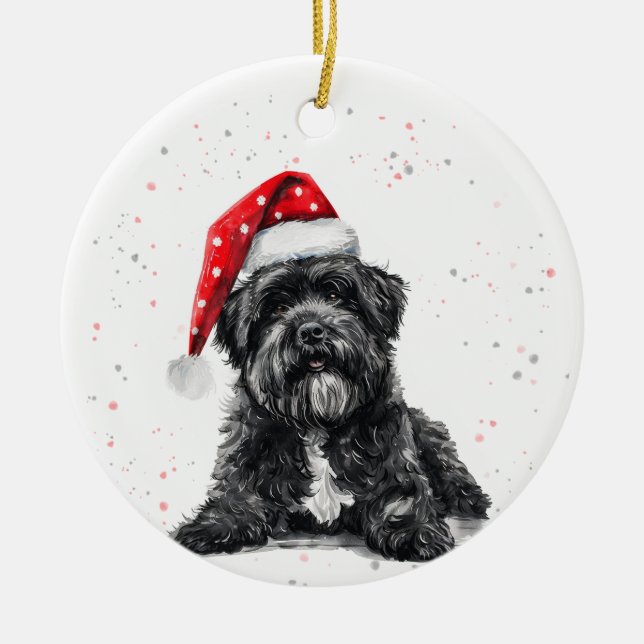 Adorno De Cerámica Bouvier des Flandres Dog Christmas Personalized (Frente)
