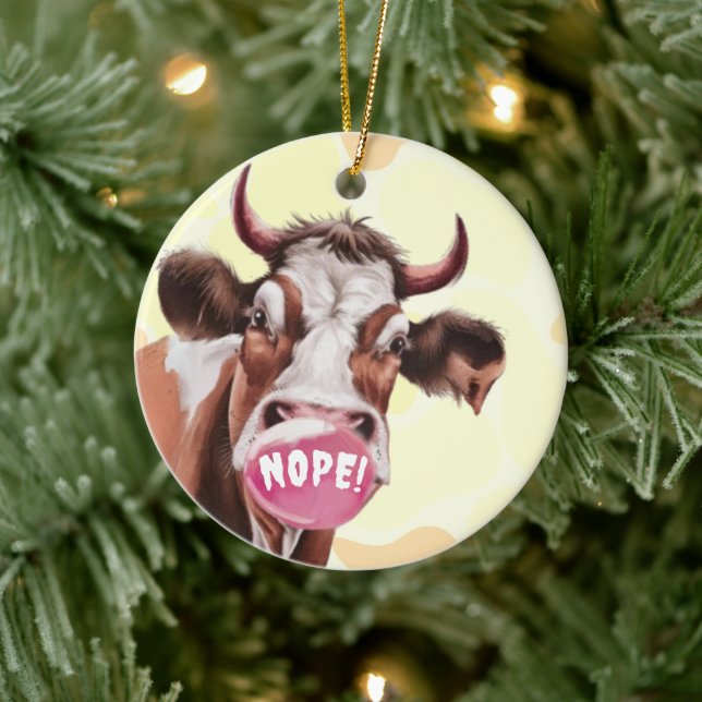 Adorno De Cerámica Bovino Divino Haz Tu Propio Personalizado (Árbol)