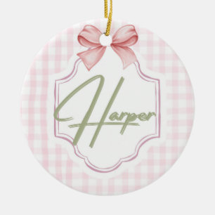Adorno De Cerámica Bow&Gingham