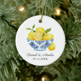 Adorno De Cerámica Bowl De Lemons Chinoiserie Boda Personalizada Keep