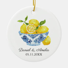 Adorno De Cerámica Bowl De Lemons Chinoiserie Boda Personalizada Keep