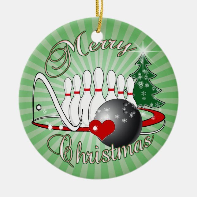 ADORNO DE CERÁMICA BOWLER / BOWLING MERRY NAVIDAD (Frente)