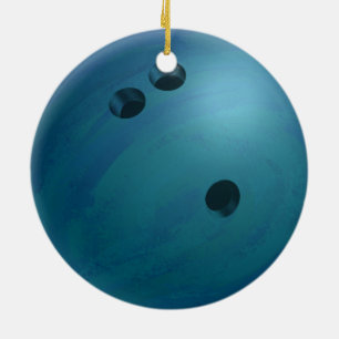 Adorno De Cerámica Bowling Ball Blue