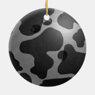 Adorno De Cerámica Bowling Ball Cow Gray