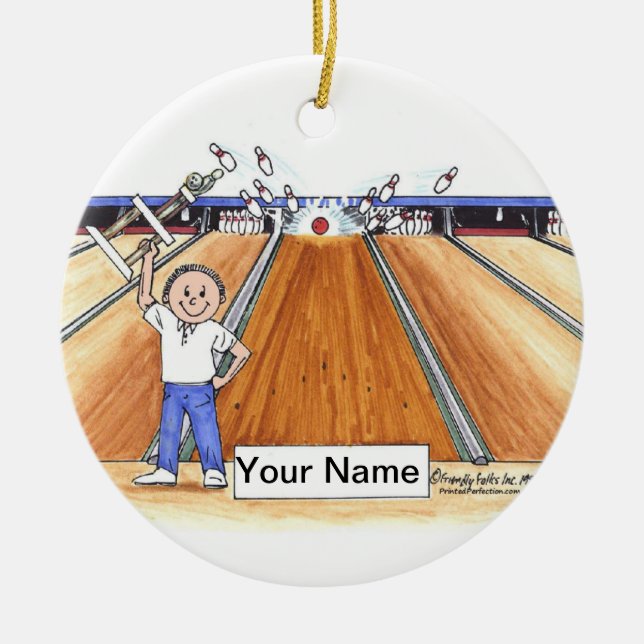 Adorno De Cerámica Bowling - Hombre (Frente)