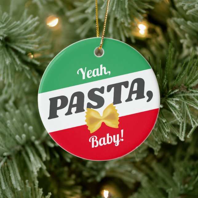 Adorno De Cerámica Bowtie pasta Navidades de comida italiana (Árbol)