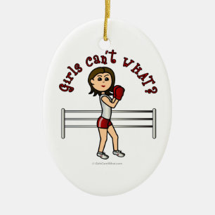 Adorno De Cerámica Boxeador rojo claro