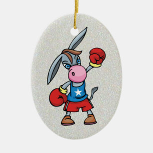 Adorno De Cerámica boxeo democrático en burro