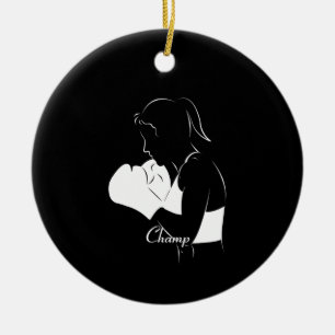 Adorno De Cerámica Boxer Champ femenino