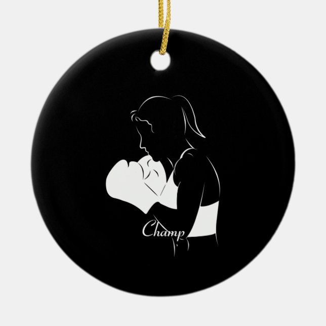 Adorno De Cerámica Boxer Champ femenino (Frente)