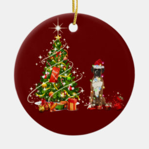 Adorno De Cerámica Boxer Con Navidades Gorras De Scaft
