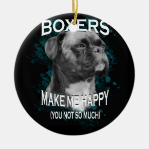 Adorno De Cerámica Boxer Dog Animal Aovers Art Textos