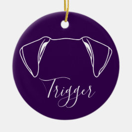 Adorno De Cerámica Boxer Ornament (Paw Prints)