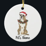 Adorno De Cerámica Boxer personalizado (Brindle)<br><div class="desc">Haz la lista este año con un adorno de tu pequeño elfo favorito!</div>