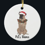 Adorno De Cerámica Boxer personalizado (máscara de aleta)<br><div class="desc">Haz la lista este año con un adorno de tu pequeño boxeador mascarado favorito elf! Para los regalos más dulces,  ¡emparejételos con una impresión de arte equivalente u otro artículo de mi colección!</div>