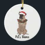 Adorno De Cerámica Boxer personalizado (máscara de aleta)<br><div class="desc">Haz la lista este año con un adorno de tu pequeño boxeador mascarado favorito elf! Para los regalos más dulces,  ¡emparejételos con una impresión de arte equivalente u otro artículo de mi colección!</div>