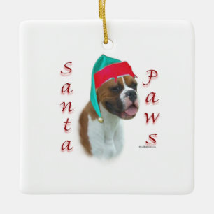 Adorno De Cerámica Boxer Santa Paws
