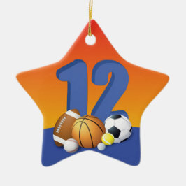 Adorno De Cerámica Boy 12th Birthday Sports Balls