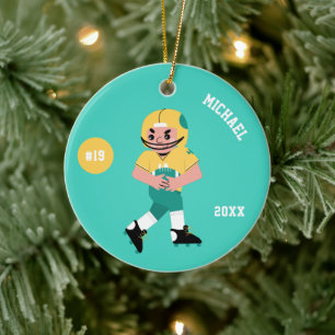 Adorno De Cerámica Boy Football Player Name Jersey Number & Year