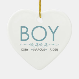 Adorno De Cerámica Boy Mama Personalizada Con Nombres