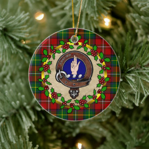 Adorno De Cerámica Boyd Clan Badge & Tartan Personalizado Xmas