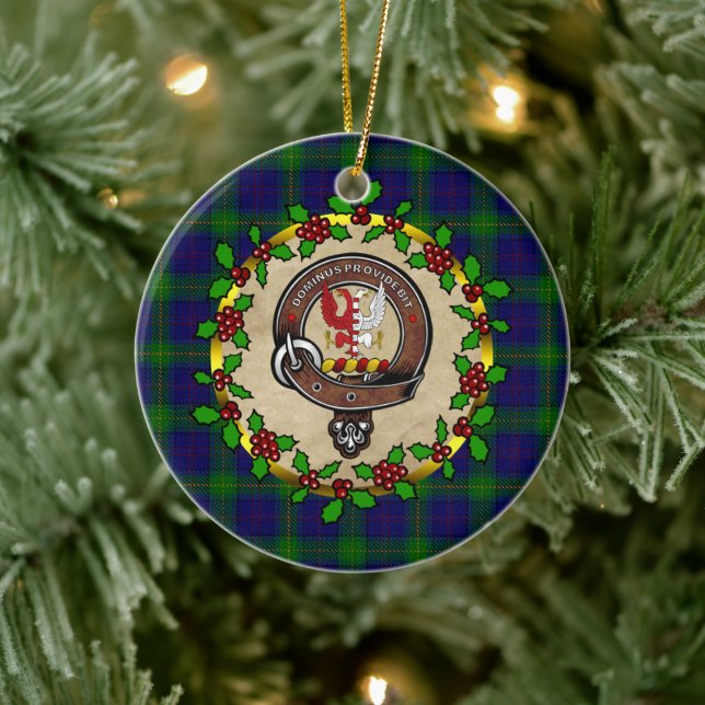 Adorno De Cerámica Boyle Clan Badge & Tartan Personalizado Xmas (Árbol)