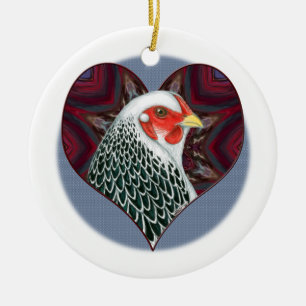 Adorno De Cerámica Brahma Hen Heart