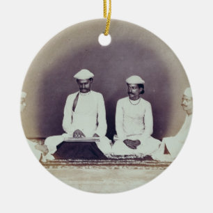 Adorno De Cerámica Brahmanes hindúes en Delhi, siglo XIX (foto de la