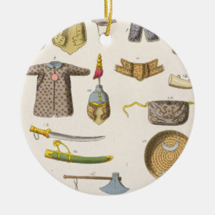 Adorno De Cerámica Brazo armado y ropa chinos, ilustracion franco
