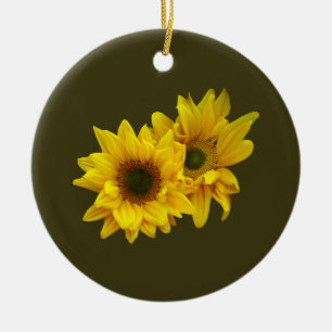 Adorno De Cerámica Brazo de parejas de girasol en el brazo