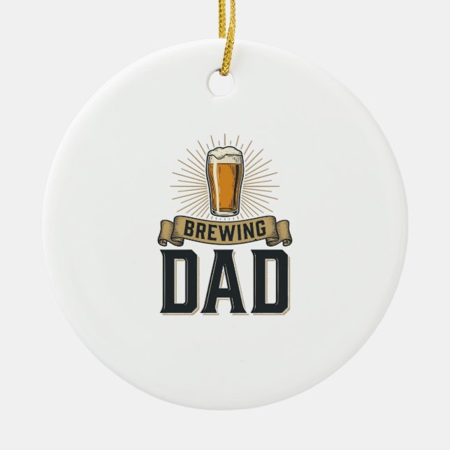 Adorno De Cerámica Brewing Dad Beer Vintage Engraving Shirt Design_1 (Frente)