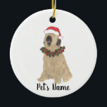 Adorno De Cerámica Briard personalizado<br><div class="desc">Haz la lista de este año con un adorno personalizado de tu pequeño elfo briard favorito! Para los regalos más dulces,  ¡emparejételos con una impresión de arte equivalente u otro artículo de mi colección!</div>