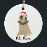 Adorno De Cerámica Briard personalizado<br><div class="desc">Haz la lista de este año con un adorno personalizado de tu pequeño elfo briard favorito! Para los regalos más dulces,  ¡emparejételos con una impresión de arte equivalente u otro artículo de mi colección!</div>
