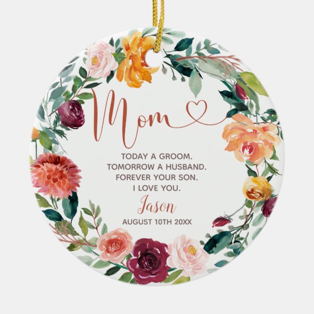 Adorno De Cerámica Bridal Groomsman Bridal Bridesmaid Ceramic O (Frente)