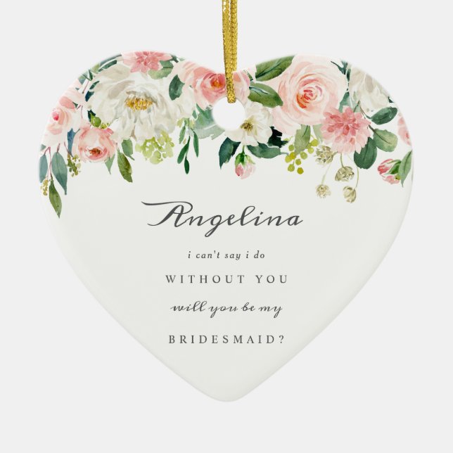 Adorno De Cerámica Bridesmaid Proposal Ceramic Keepsake Ornament (Frente)