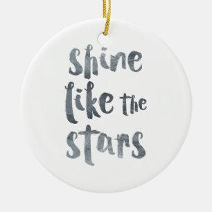 Adorno De Cerámica Brilla como las estrellas - Motivación metálica pl