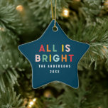 Adorno De Cerámica Brillante 1 foto azul marino familia de Navidades<br><div class="desc">Brillante color azul marino divertido moderno 1 foto Navidades familia todo es un adorno brillante</div>