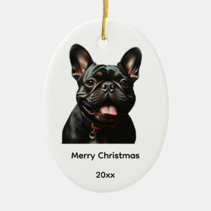 Adorno De Cerámica Brindle Frenchie Bulldog Francés Perro Mascota
