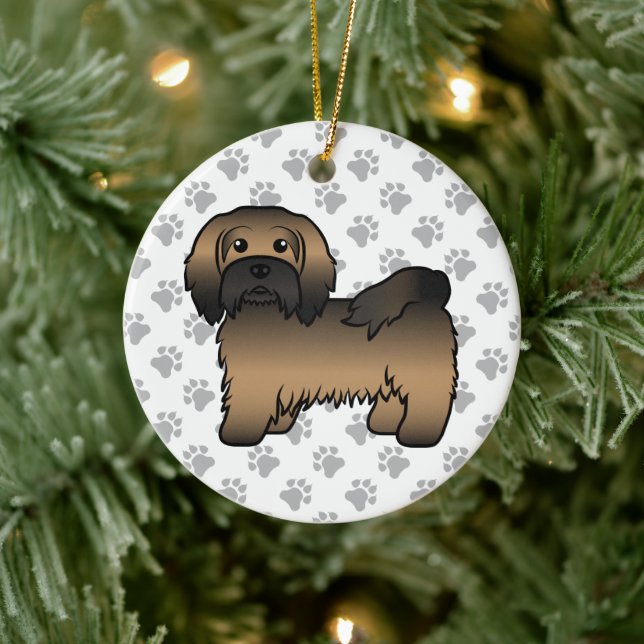 Adorno De Cerámica Brindle Havanese adoró el Ilustracion del perro (Árbol)