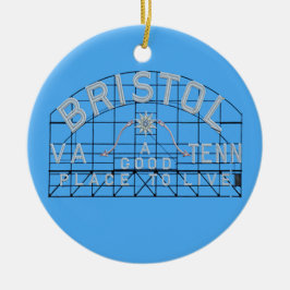Adorno De Cerámica Bristol Slogan Rótulo Azul
