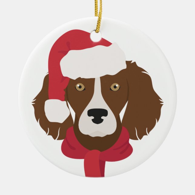 Adorno De Cerámica Brittany Christmas Ornament. Snow (Frente)