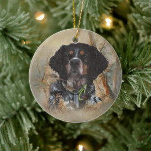 Adorno De Cerámica Brittany francés, arte de caza de aves 