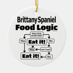 Adorno De Cerámica Brittany Spaniel Food Logic