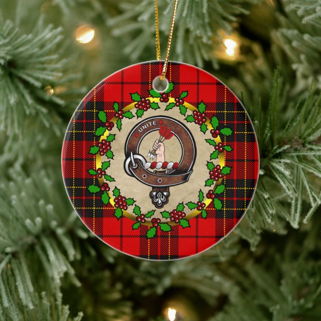 Adorno De Cerámica Brodie Clan Badge & Tartan Personalizada Xmas (Árbol)