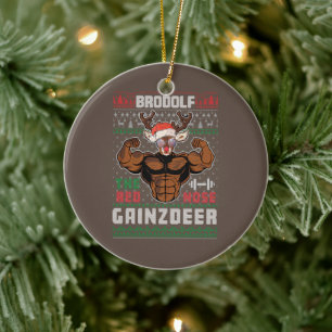 Adorno De Cerámica Brodolf Los Navidades Feo Del Gimnasio De La Nariz