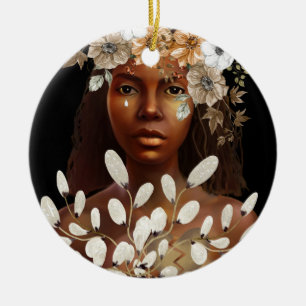 Adorno De Cerámica Broke In Hearted African American Woman Art