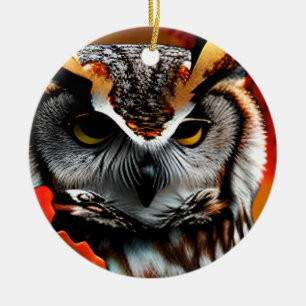 Adorno De Cerámica Broma de Navidad de Búho Divertida 