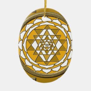 Adorno De Cerámica Bronce de Sri Yantra