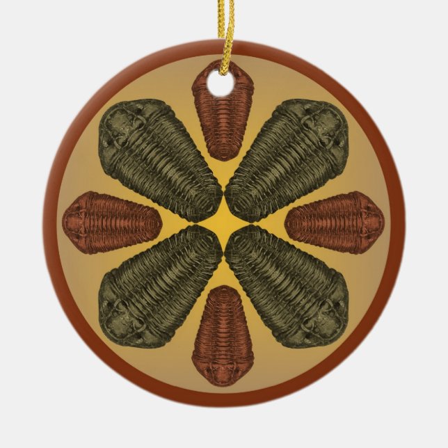 Adorno De Cerámica Bronce y Copper Calymene Niagarensis trilobitas (Frente)